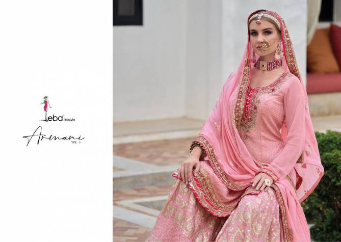 Armani Vol 5 By Eba Faux Georgette Wedding Wear Readymade Suits Wholesale Market In Surat